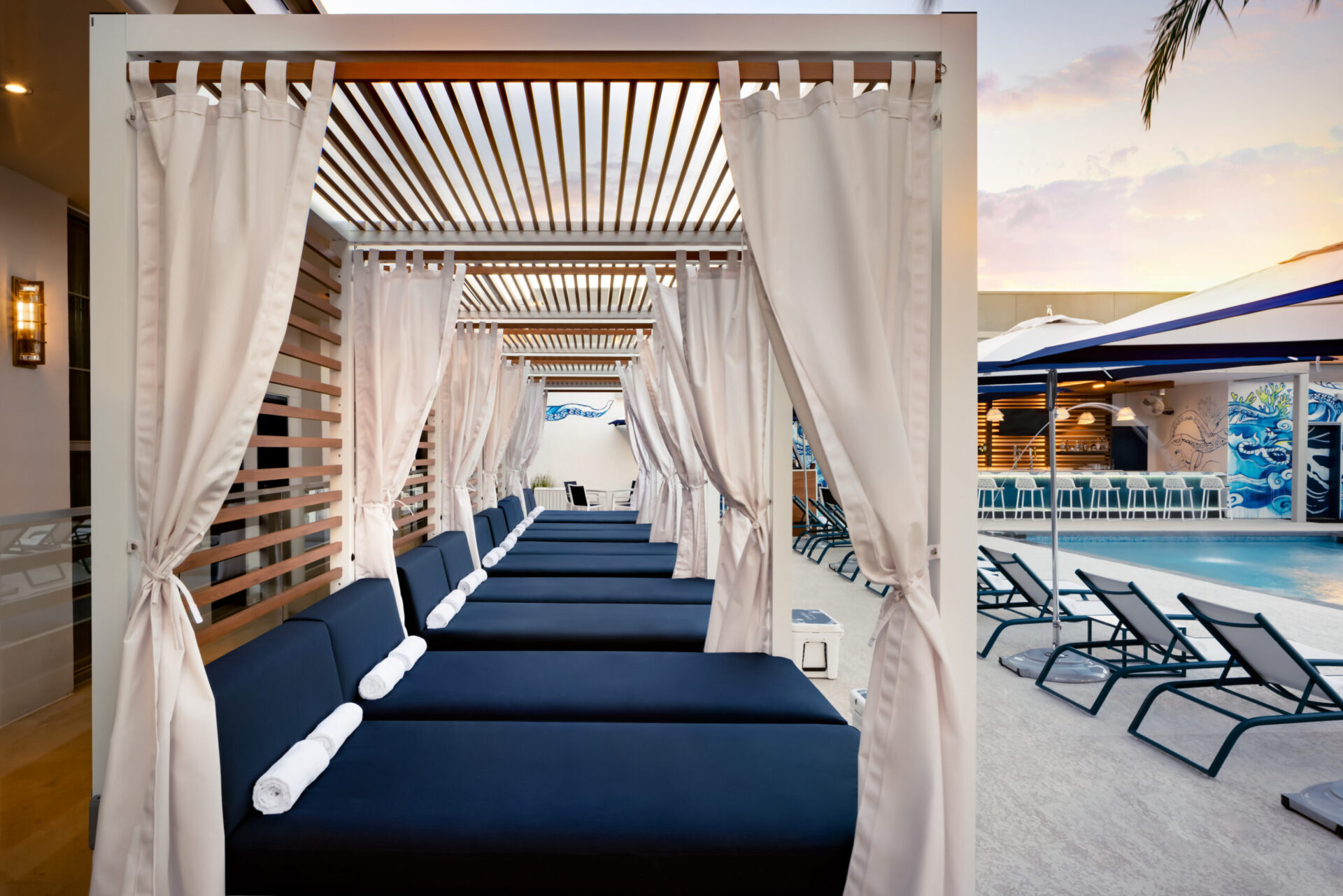 Daybeds at Compass Pool and Lounge