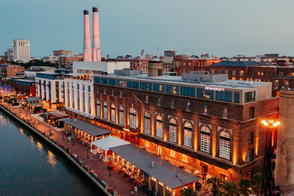 JW Marriott rooftop bars and nightlife on the riverwalk Plant Riverside Savannah